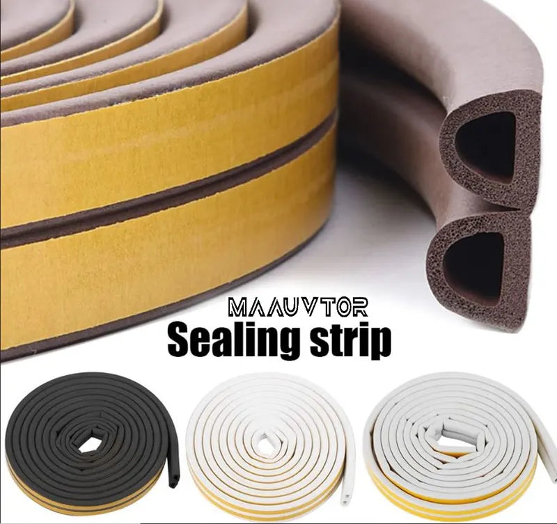 Door Seal D-Type Strip Weather Stripping Self for Doors and Windows