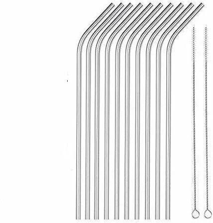 Steel Straws, Bended Stainless Steel Straws for Drinking