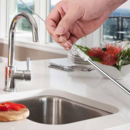 Reusable BPA-Free Metal, Thick, Long, Dishwasher Safe Stainless Steel Drinking Straws