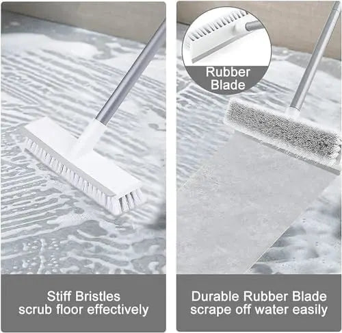 2 in 1 Floor Tiles Cleaning Brush with Wiper 120° Rotating