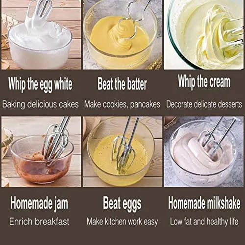 500-Watt Hand Mixer Beater Blender Electric Cream Maker for Cakes
