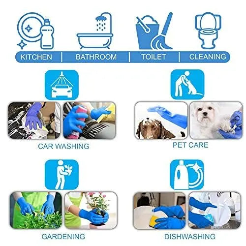 Cleaning Gloves | Reusable Heavy Duty Rubber Gloves