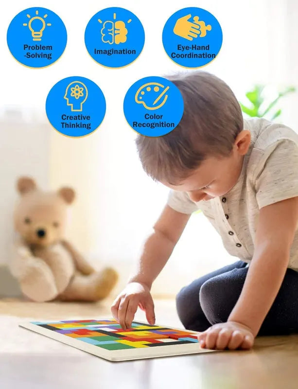 OYZEKX Wooden Russian Blocks Puzzles for Kids