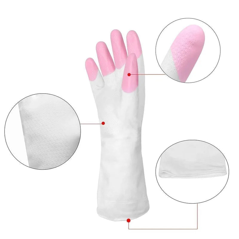 Reusable Rubber Latex Pvc Flock Lined Long Elbow Hand Gloves
