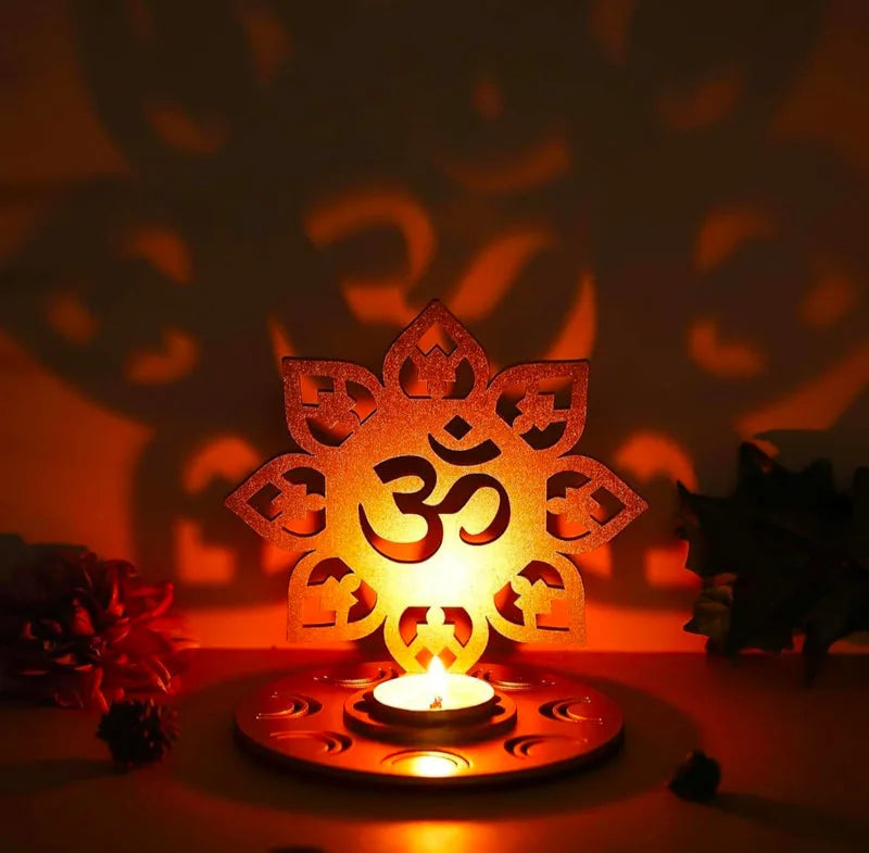 1 piece Om Shape Shadow Tea Light Candle