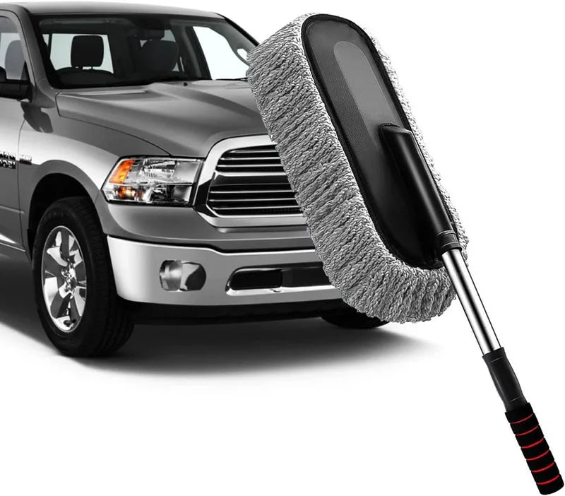 Soft Microfiber Car Duster Brush with Extendable Handle Wet & Dry Scratch
