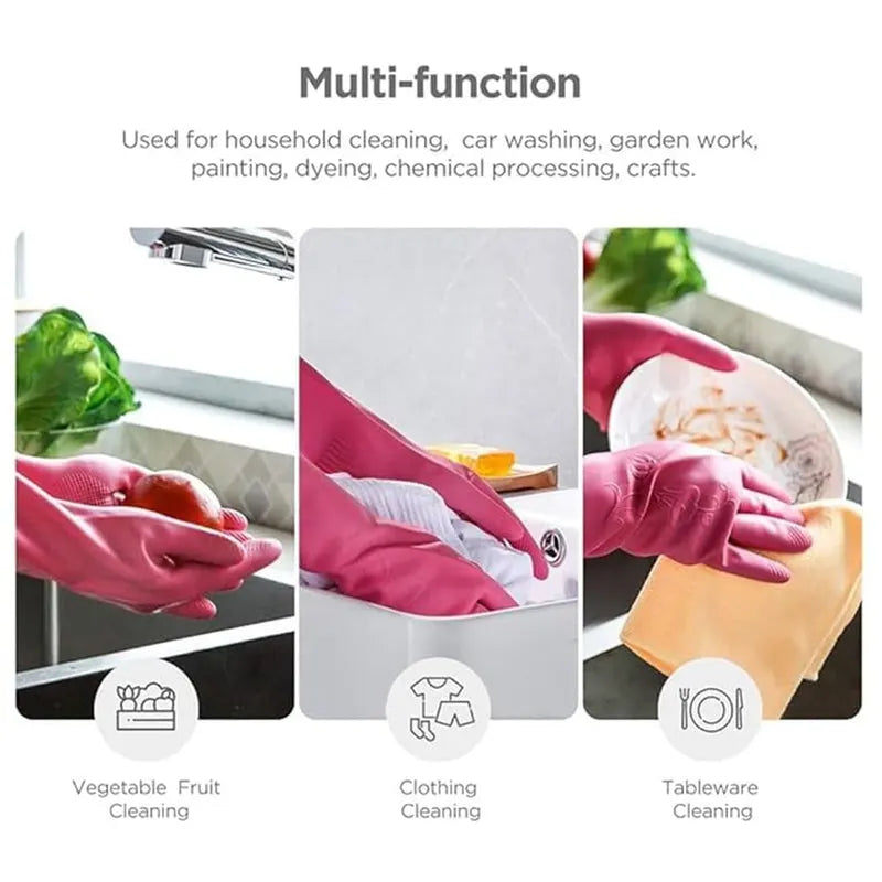 Dishwashing Gloves, Reusable Kitchen,Household and Industrial Cleaning Gloves(pink)