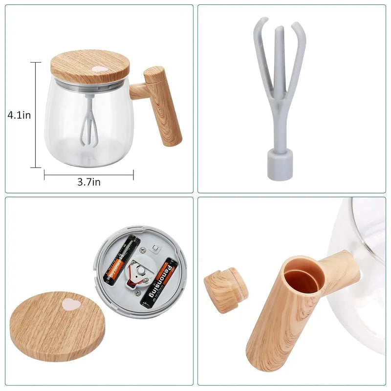 OYZEKX Electric Self-Stirring Coffee Mug Borosilicate Mixing Cup