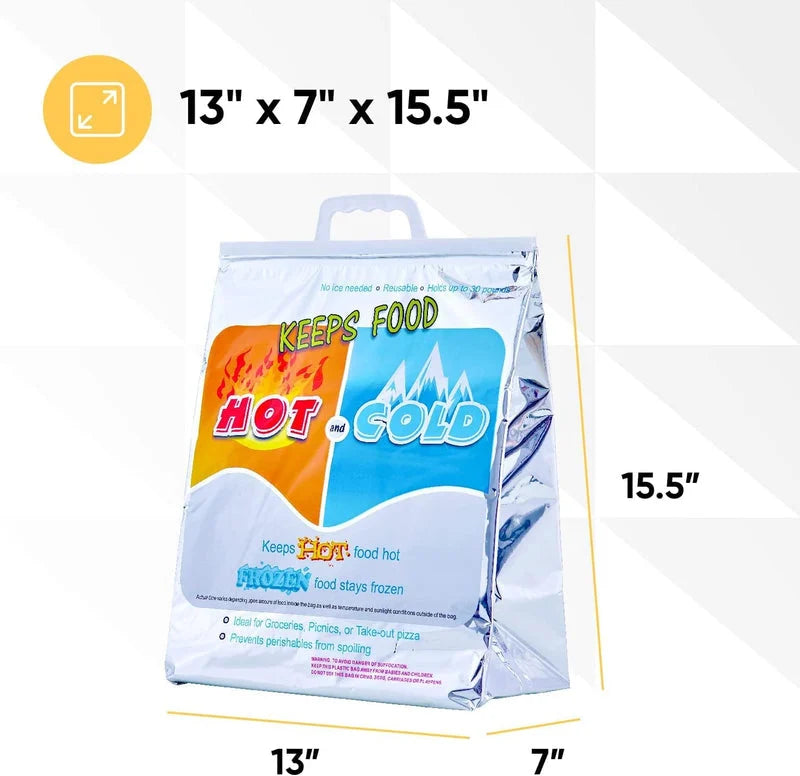 Hot and Cold Insulated Bags for Food Delivery