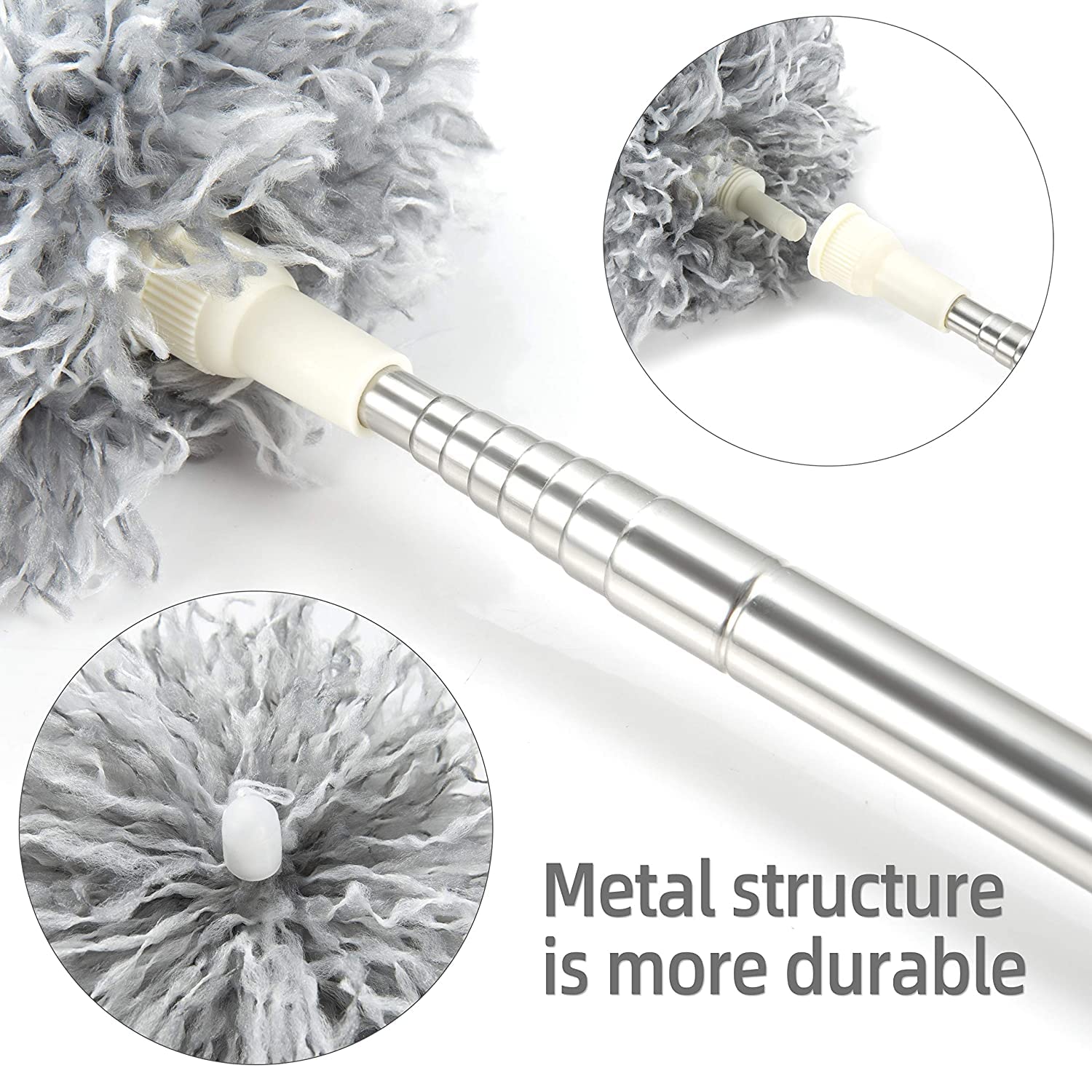 Microfiber Feather Duster Bendable & Extendable Fan Cleaning Duster