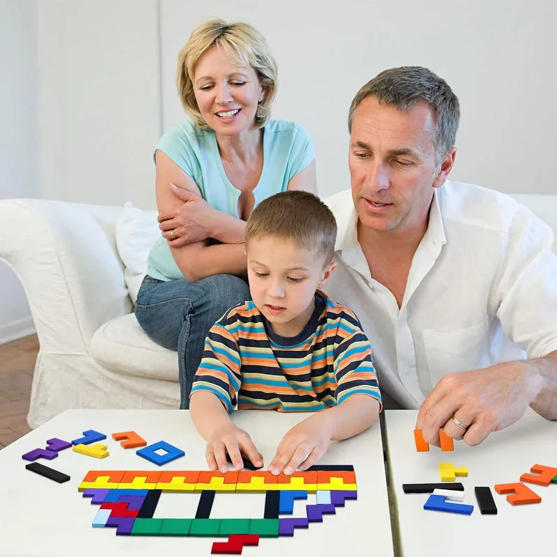 OYZEKX Wooden Russian Blocks Puzzles for Kids