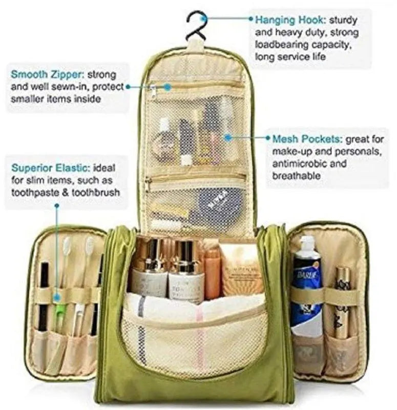 Waterproof Travel Bag Beauty Make Up Toiletry Wash  (Green)