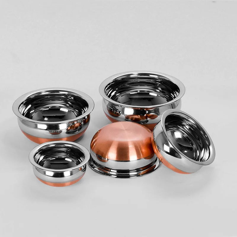 Stainless Steel Copper Bottom Kitchen Serving,Cooking Bowl Handi