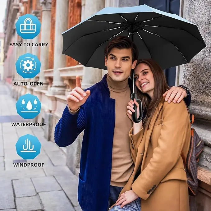 Umbrella for Men Women || Folding Umbrella With Carabiner Handle (Sky)