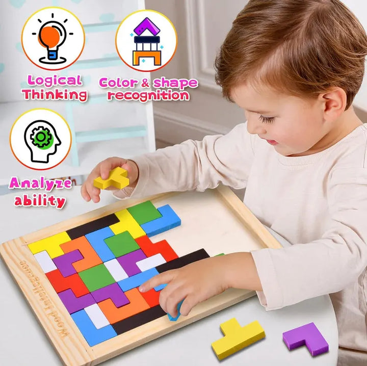 OYZEKX Wooden Russian Blocks Puzzles for Kids