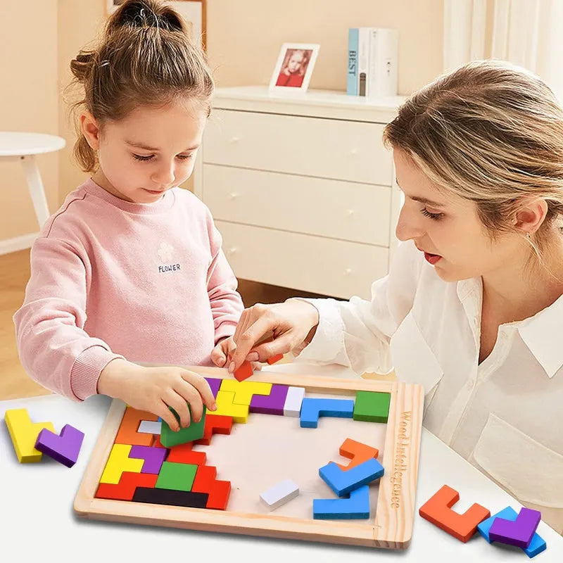OYZEKX Wooden Russian Blocks Puzzles for Kids