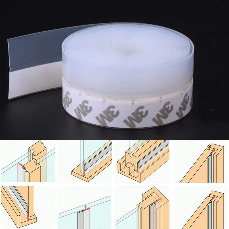 Silicone Door Seal Strips, Soundproof Weather Stripping Windproof Door