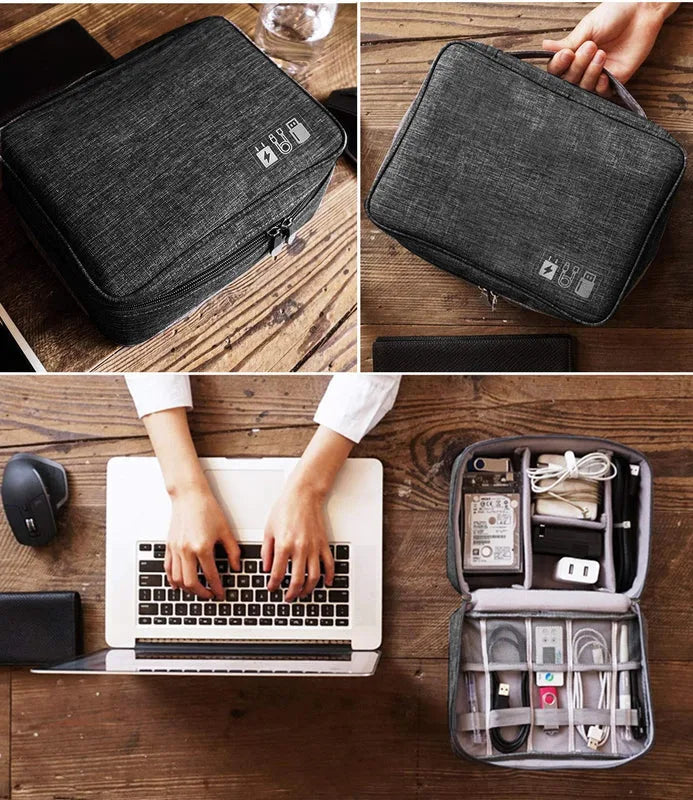 Gadget Organizer Electronics Accessories Organizer Bag(black)