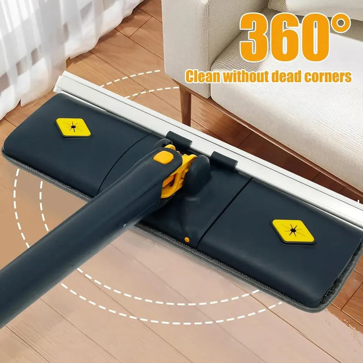 Flat Microfiber Floor Cleaning Mop with Scraper with 360 Rotating Head