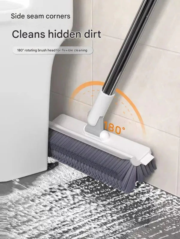 3 in 1 Multifunctional Floor Scrub Brush with Long Handle 180°Rotating