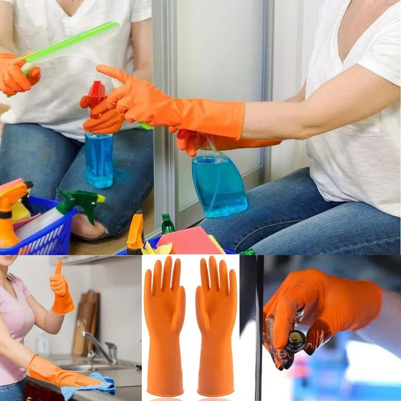Reusable Rubber Latex PVC Flock lined Long Sleeves